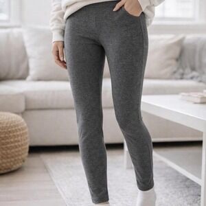 J Jill Gray Leggings L Pima Cotton Stretch Pull On Pants Minimalist Athleisure